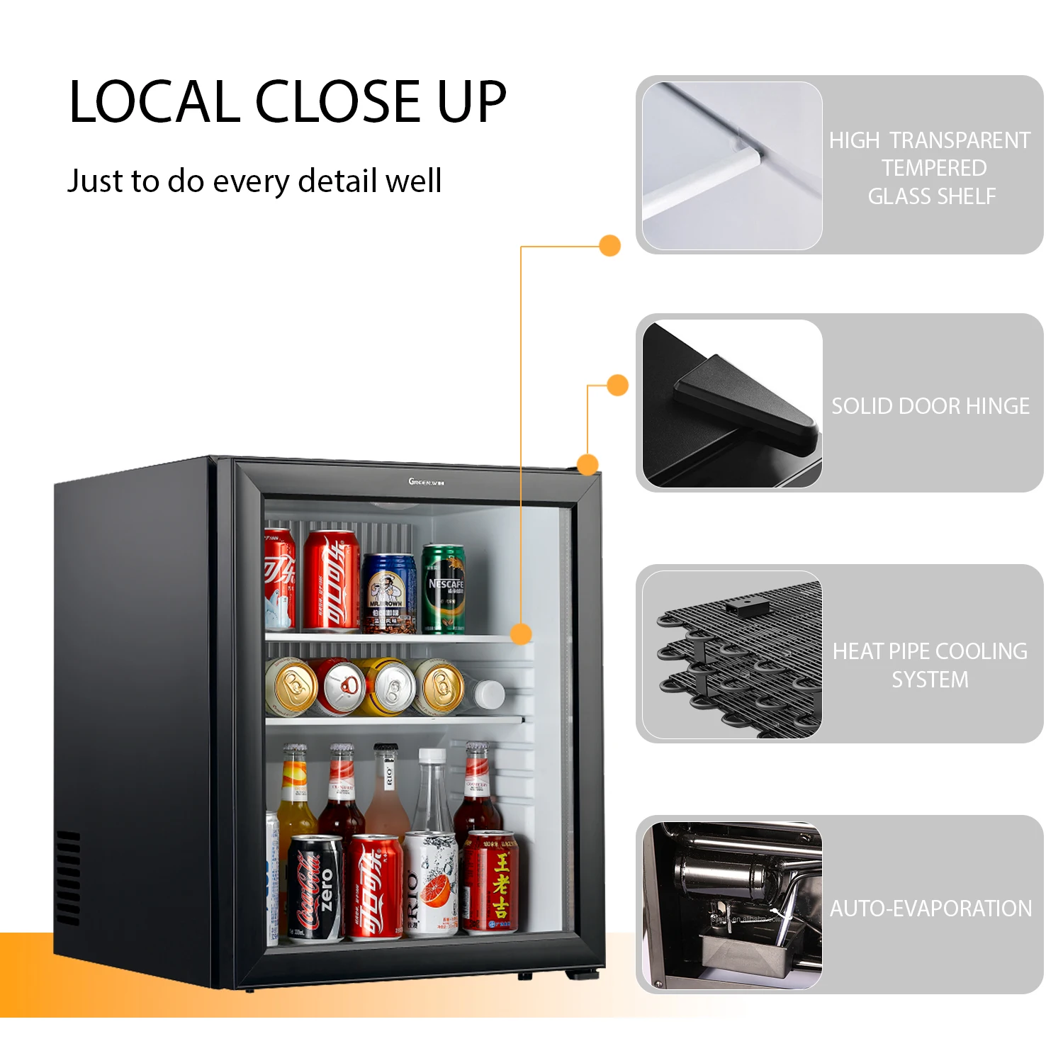 60LCooler Supplier  Countertop Mini Fridge Energy Efficient Fridge Hotel Room Fridge