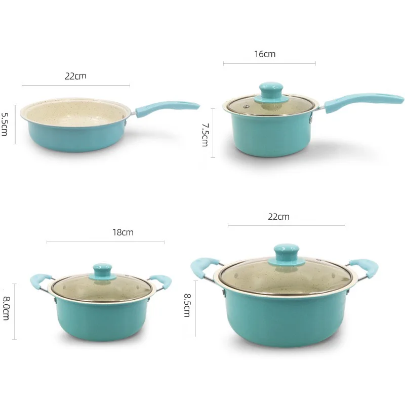 
Best Sales 13-piece cheap kitchen housewares non-stick carbon steel Induction Handles Pan Unique Cooking Pots Cookware sets 