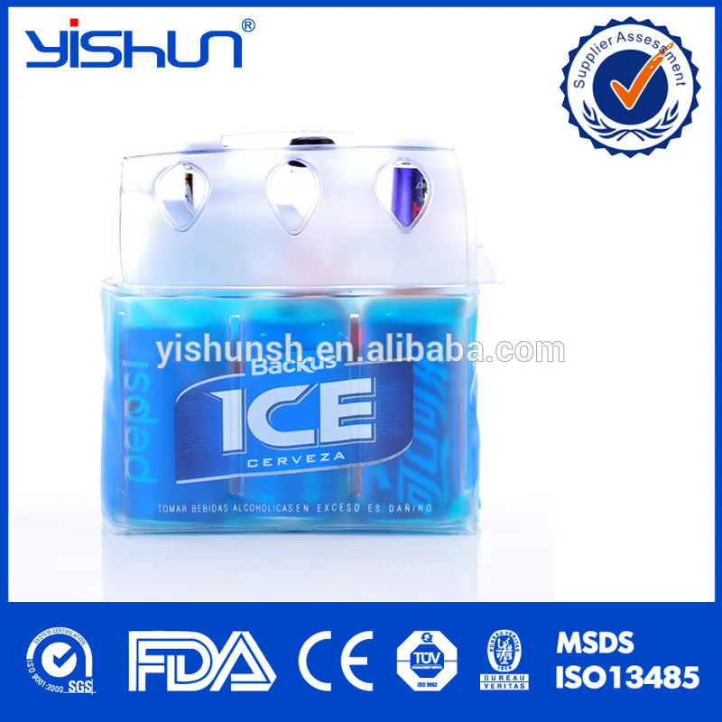 Bottle Cooler Gel Ice Pack for Six Bottle Wine Chiller Bag Accept Customized Logo PVC Reusable Customized Color Daily Life YS-JT