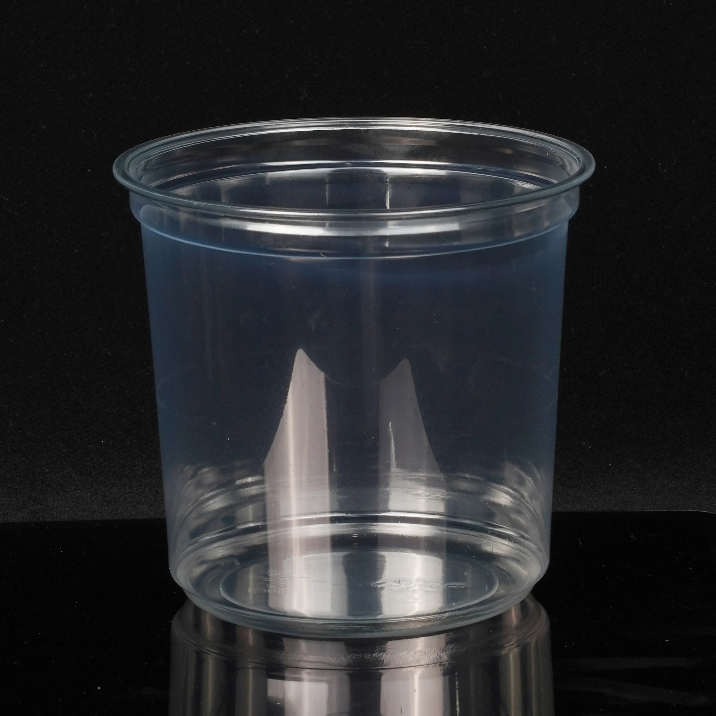 Factory Supplies 16oz 117mm 650ml Round Shape Plastic PET Salad Fruit Vegetable Nuts Deli Container Cup with Lid