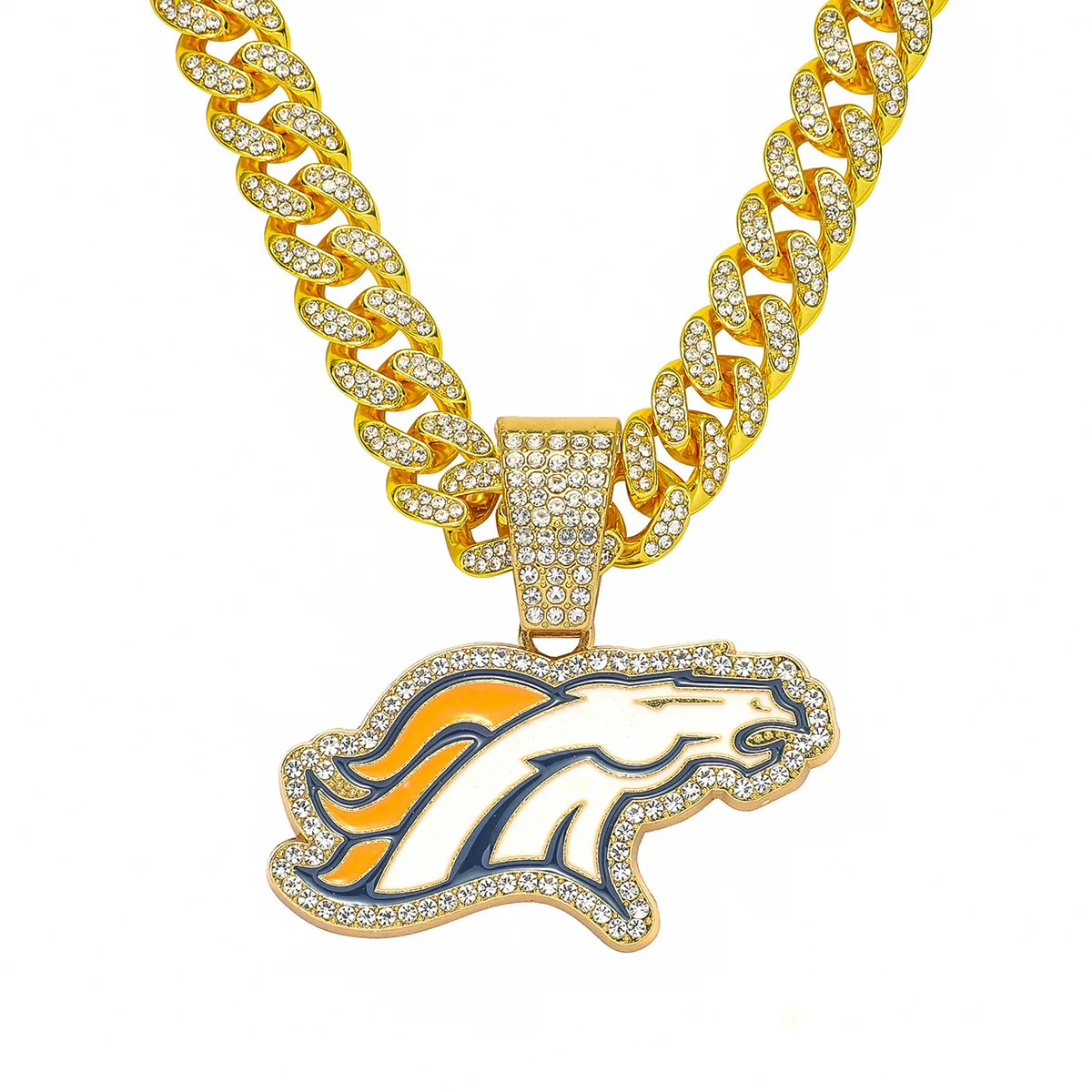 Broncos Necklace Team Logo Mardi Gras Style Beads Anniversaries Special Occasions