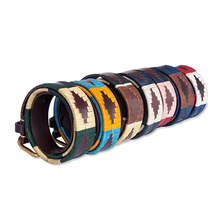 Wholesale Vegetables Leather Equestrian Belt Leisure Sport Custom Embroidered Polo Belt Emboss Genuine Leather Equestrian Belt