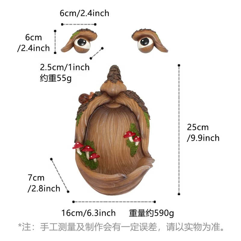 Tree faces mushroom snail bird feeders for outdoors hanging decorative garden landscaping & decking