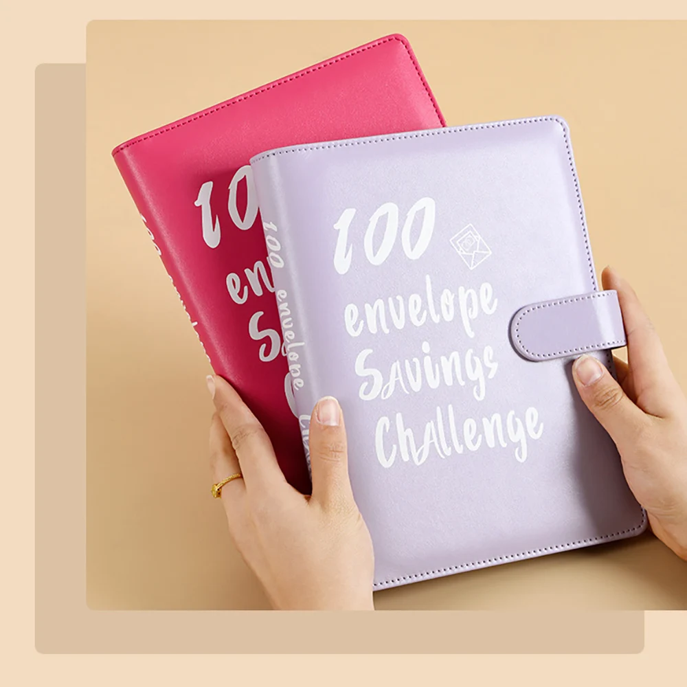 Custom PU Leather Pink Planner Rings Binder Loose-Leaf Journal Agenda Budget Planner Notebook for Girls