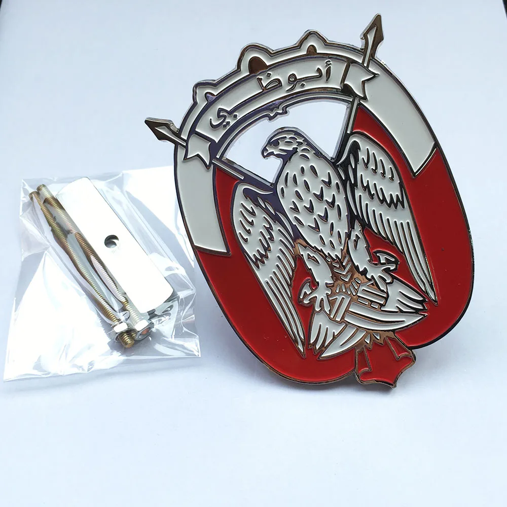 Ready stock UAE ABU DHABI falcon car badges soft enamel  silver/gold plated car emblem