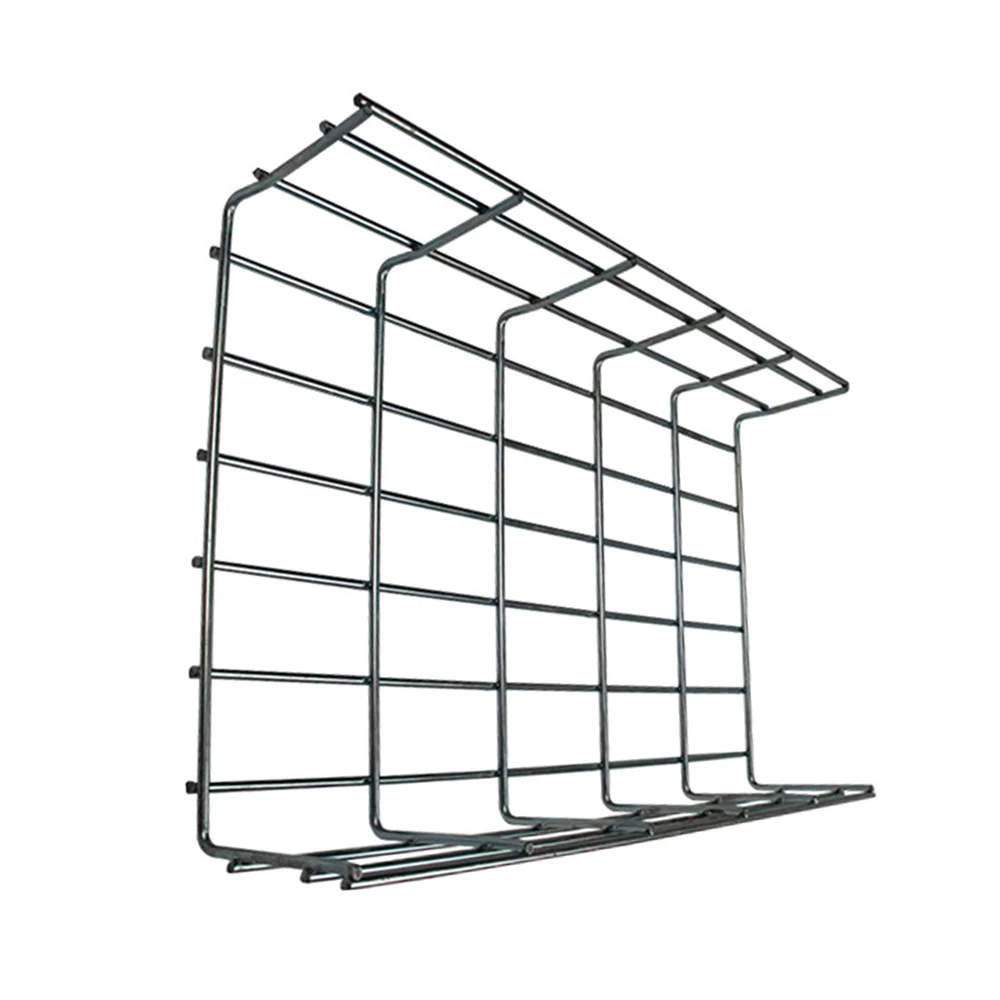 Home Office Electrical Perforated Trough Zinc Plated Stainless Steel Wire Mesh Cable Tray