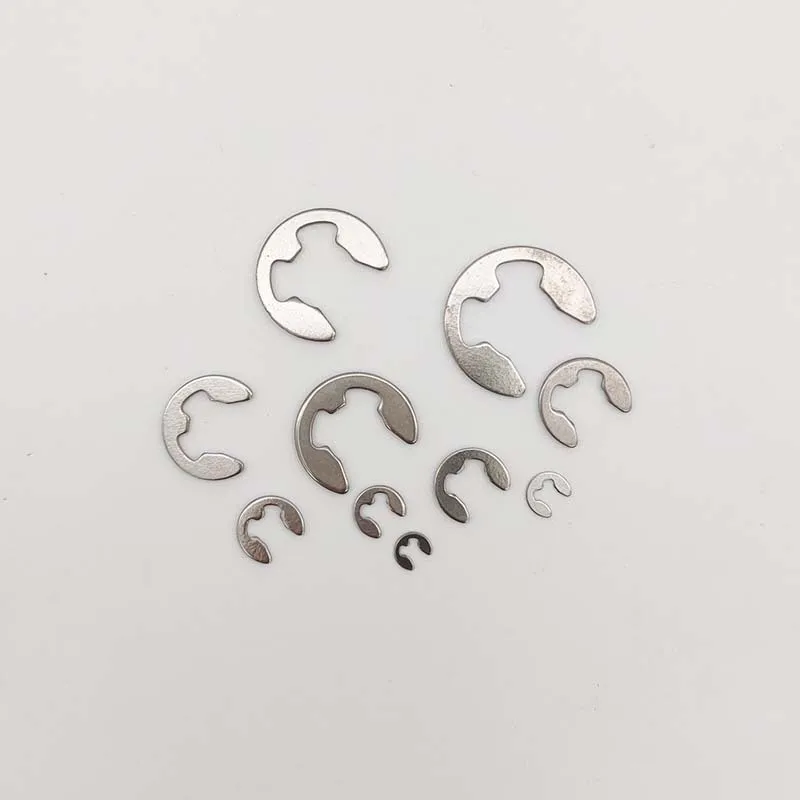 120pcs Set 304 Stainless Steel E Circlip Kit E Type Circlip Opening Stop Ring Metric 10 Size  M1.5 M2 M3 M4 M5 M6 M7 M8 M9 M10