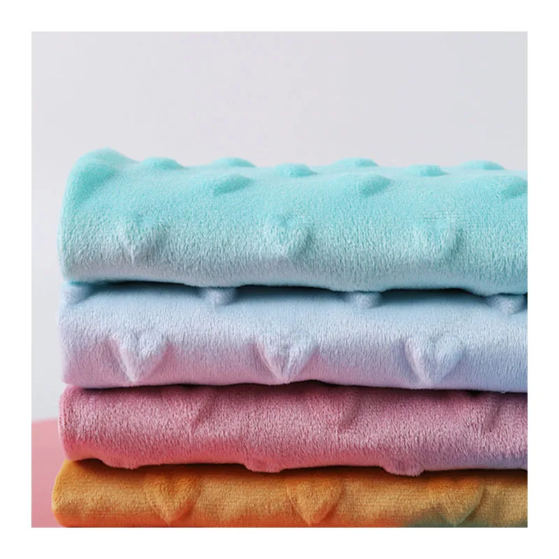 Short Plush Bean Velvet 100% Polyester Soft Minky Fabric for DIY Baby Newborn Bedding Quilt Cushion Clothes Sheet Blanket Toy