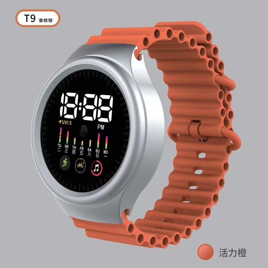 2024 New Arrival T9 Cheap Touch screen LED Bracelet Watch Fashion Cheap sport Digital Electronic novelty Watch