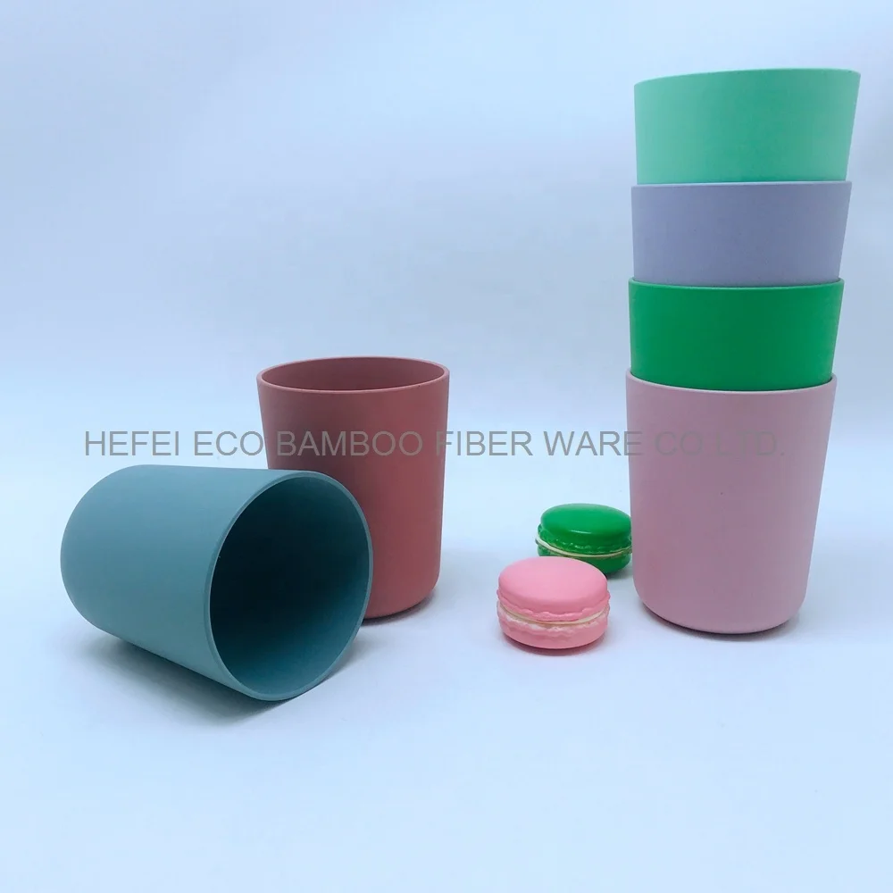 Small Size PLA Bamboo Fiber 300ml Adult Children Cups Mugs Set Unbreakable Tumbler Mug Cup for Water MilkJuice Tea PLA tableware