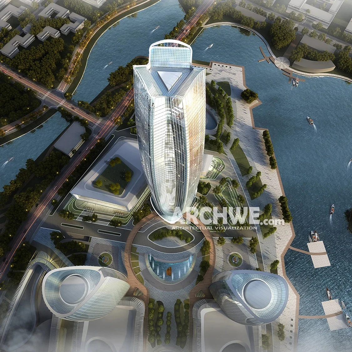Free Trade Center Project in 3d architectural rendering, also architectural-renderings-commercial, architectural model