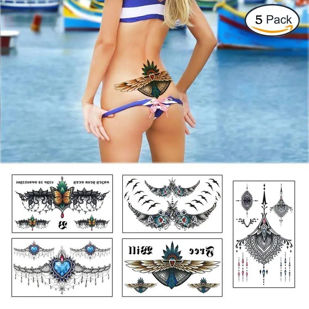 BC 001-305 нагрудная Гирлянда для груди цветок Временная тату-наклейка долговечная водостойкая переводная тату-наклейка