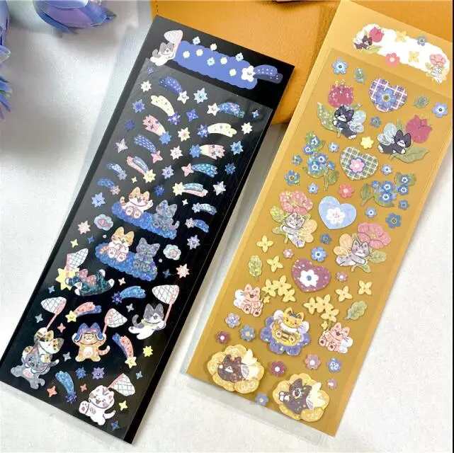 УФ-защита горячее тиснение Золотая фольга Виниловая наклейка Kiss Cut бумажный лист для печати