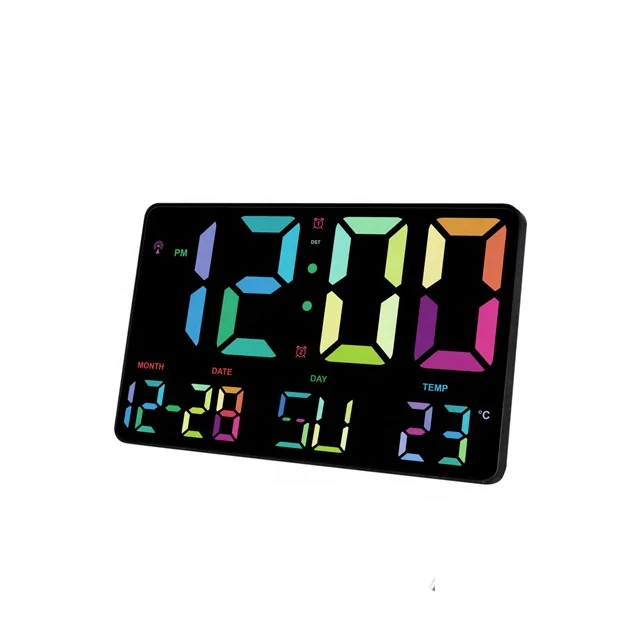 best selling color screen digital clock large display clock temperature date led calendar wall multifunction hall clock