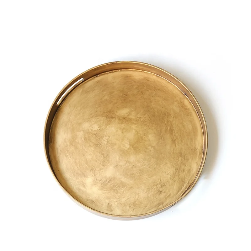 Xiang Jin New Chinese Retro Round Tray Hotel Banquet Mat Tray Plastic Decorative Tray