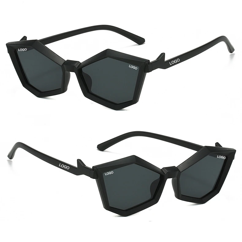 DL Glasses Fashion 2025 Designer Custom Logo Polygon Irregular Sun Glasses Futuristic Y2K Shades Sunglasses for Women Men