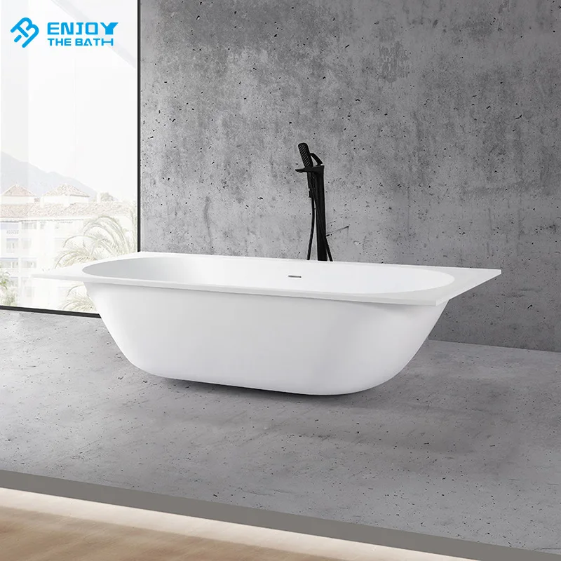 Freestanding Marble Stone Bathtub for Bathroom Artificial Stone Bath Tub