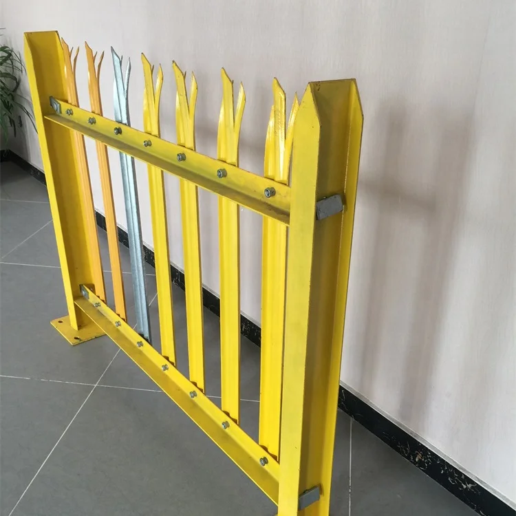 European Style Galvanized And Powder Coated Metal Palisade Fence Panels For Road and Railway