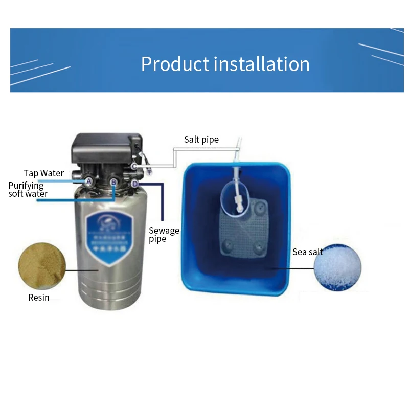 household Customize Ion Exchange Resin wholesale bathroom water softener for shower With Brine Tank