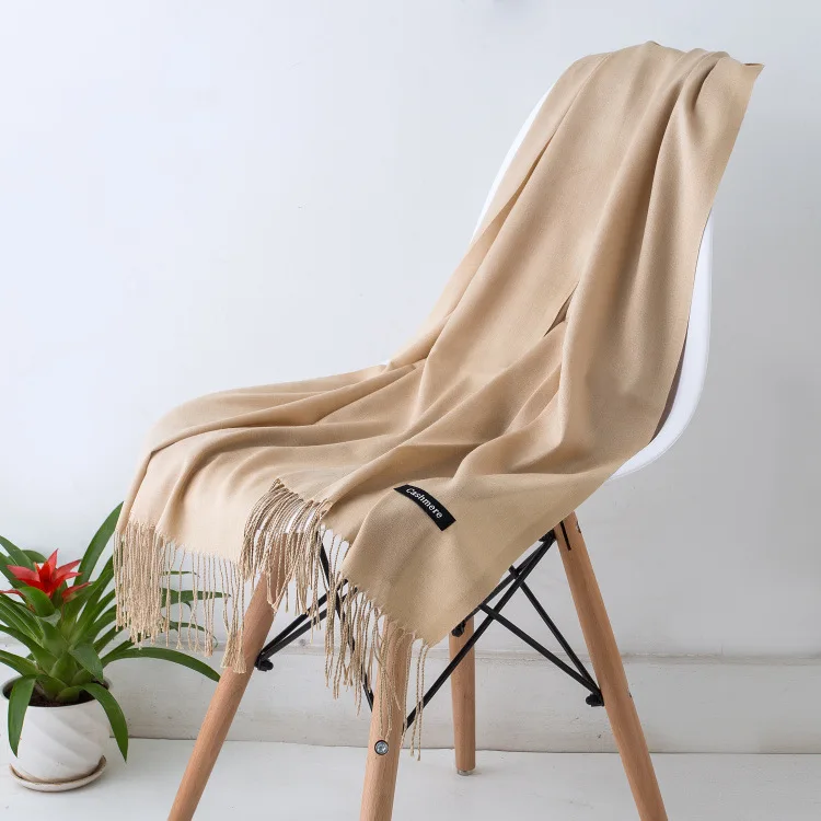 Hot sale  fashion pashmina cashmere scarf women shawl custom tassel scarf