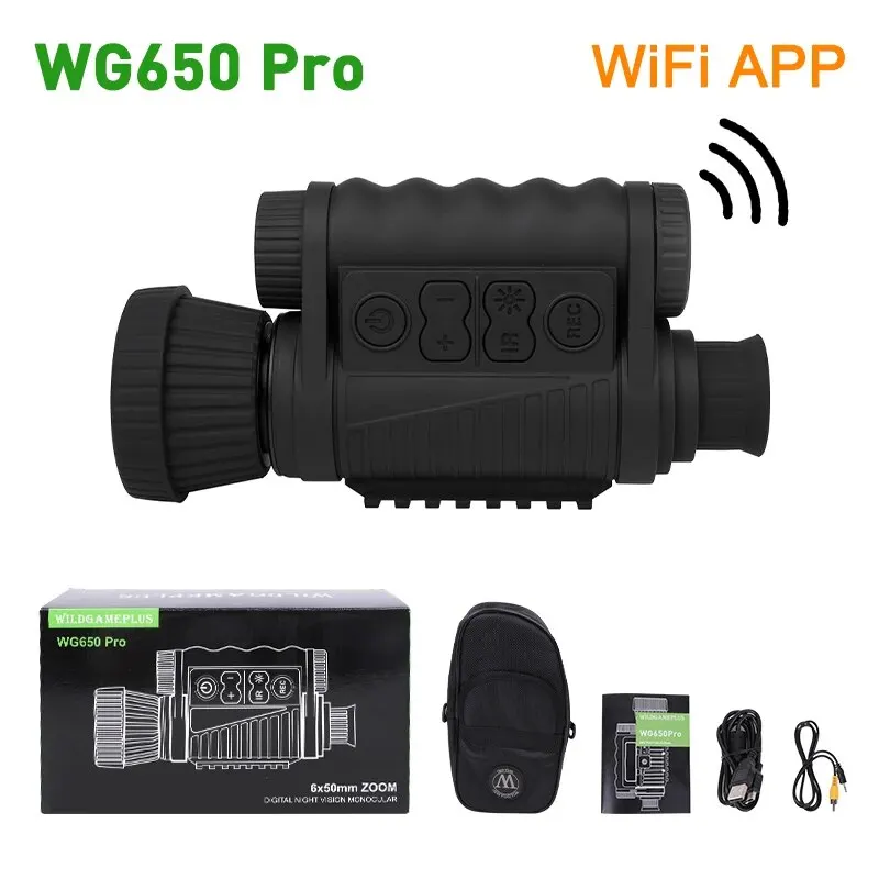 WG650 Pro 1920x1080 WIFI Support Monocular Hunting Night Vision Scope with APP