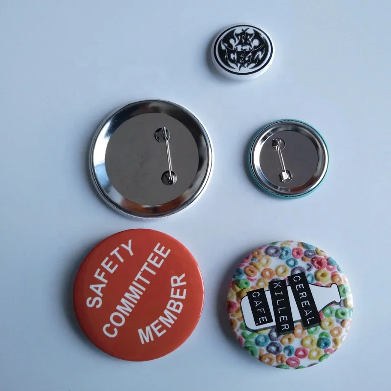 custom 25mm 30mm 38mm 40mm 50mm 58mm print tin tinplate button badge pin
