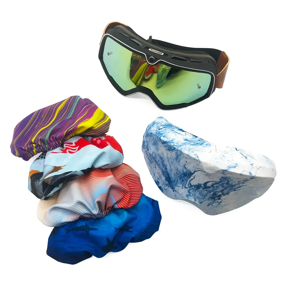 Custom Sublimation Printing Microfiber Snow Cover Transparent Ski glasses full cover