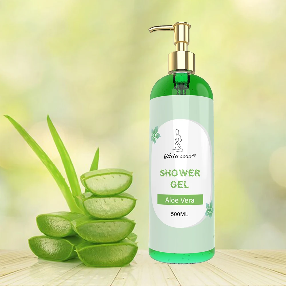 Gluta COCO High Quality Deep Cleaning  Both Soap Refreshing Moisturizing Whitening Aloe Vera Full Vitamin C Shower Gel 500ml
