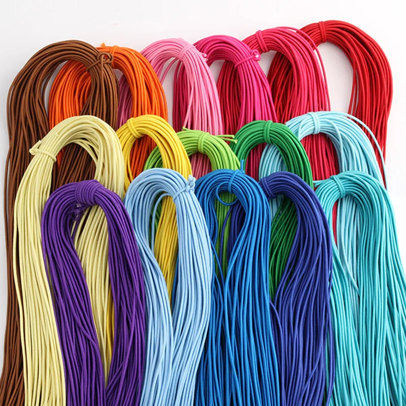 1mm 2mm 2.5mm  high strength colorful round elastic cord rope rubber latex for clothes decoration chairs Stretch string