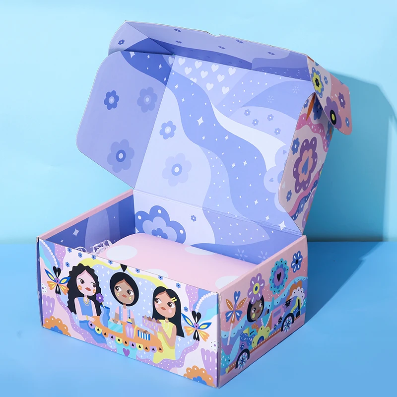 Custom Printing Corrugated Mailer Mailing Make up Cosmetic Lipstick Packaging Paper Shipping Boxes with Logo Black White Pink