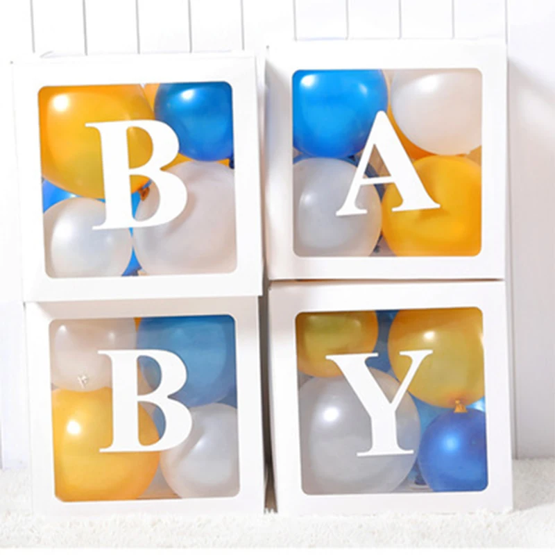 Hot sale love large explosion gift balloon set stuffing box blocks acrylic baby shower letter transparent balloon surprise boxes