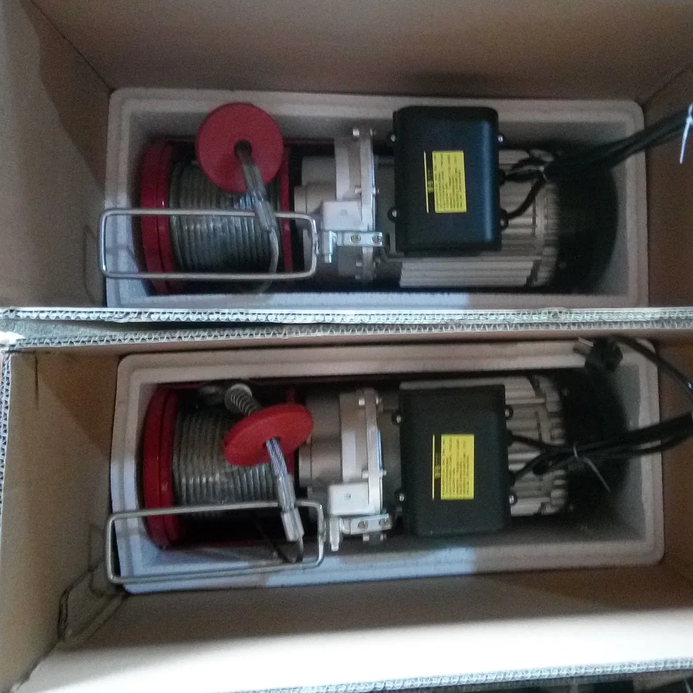 PA1000 лебедка электрическая лебедка 220 В однофазный двойной подъемный крюк Электрический кабельный подъем 2200lbs