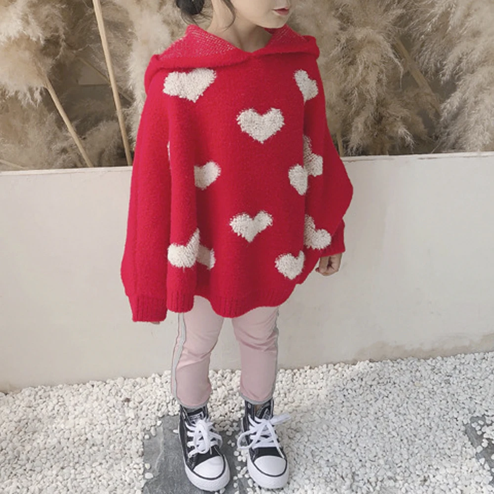 Сезон весна-осень, однотонный пуловер, свитер с длинным рукавом для девочек