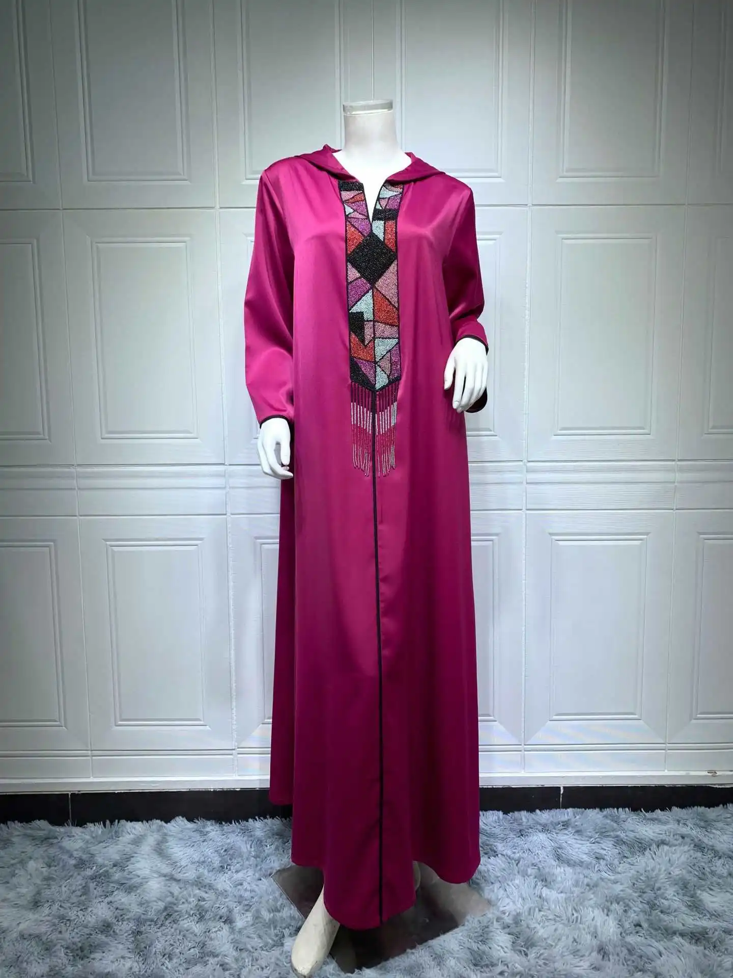 Women  Middle Eastern Hooded Jalabia Dubai National Suit Saudi Fashion Jilbab Abaya Muslim Dress Abaya Dubai