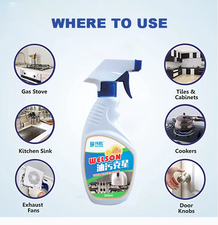 Oven degreaser spray Tough Oil Stains Remover Hood Cleaning Spray Kitchen Bubble Cleaner Cleaner Degreaser Spray Stain Remover