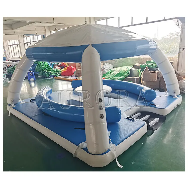Inflatable water party floating boat island water park inflatable water floating world