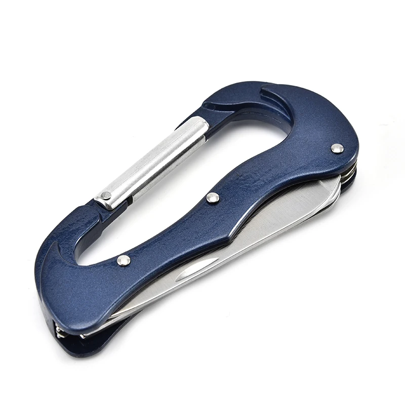 Classic Survival Camping Pocket Knife Outdoor Multifunction Carabiner Knife With Bottle Opener Foldable Knife