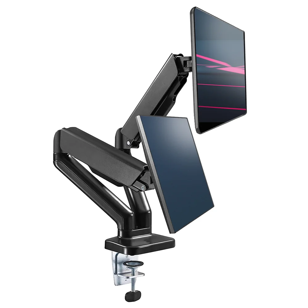 Dual LCD LED Monitor Desk Mount Stand Gas Spring Dual Monitor Arm  desktop 360 rotate for 13 to 32 inch