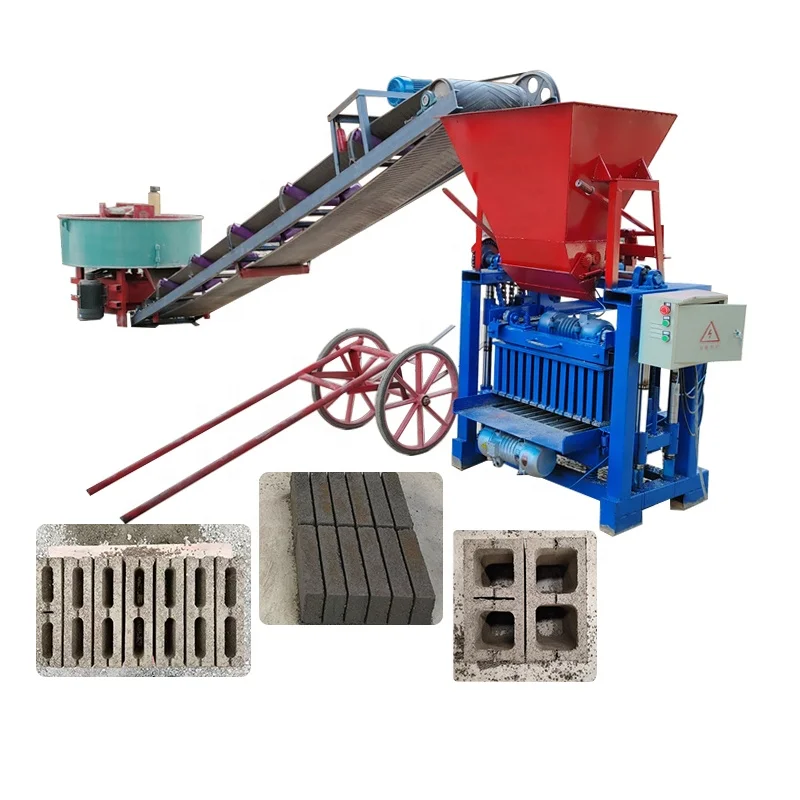 concrete cement interlocking brick making machinery concrete block machine with fly ash bricks making machine semi automatic
