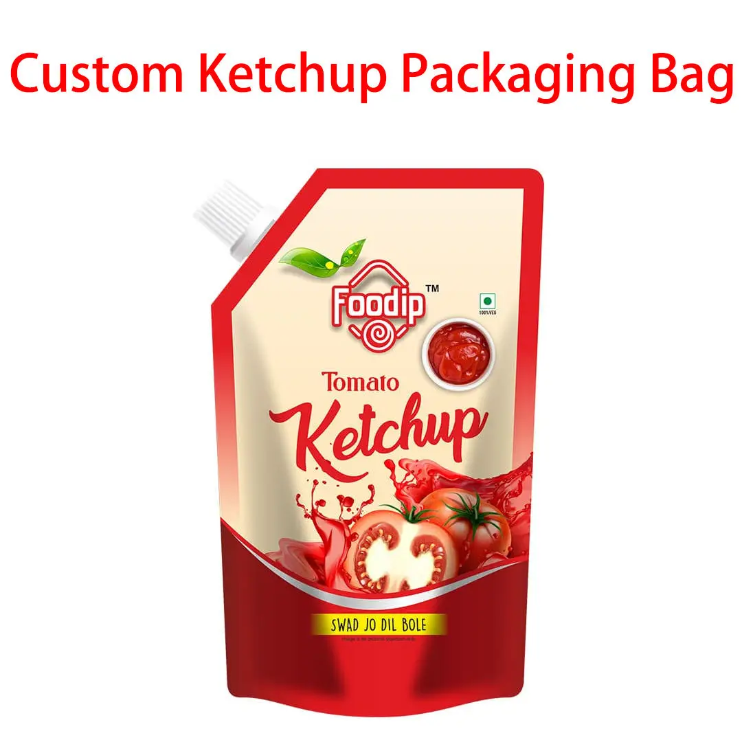 High Quality Liquid Stand up Plastic Tomato Sauce Kechup Packaging Spout Pouch Resealable Plastic Bags Doypack With Nozzle