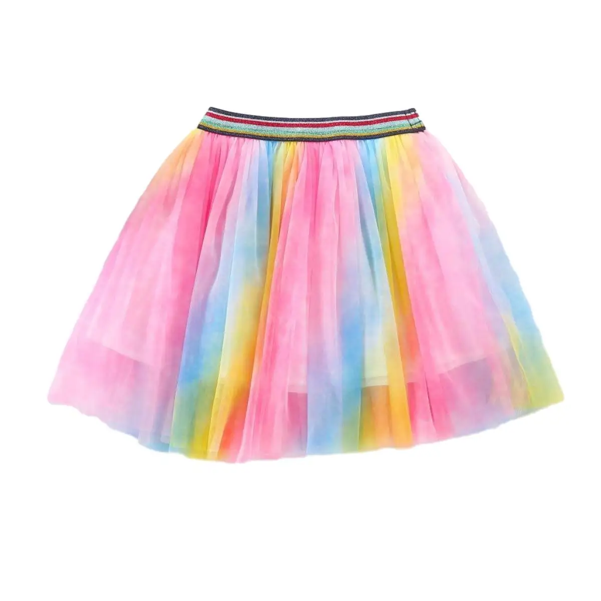 2024 wholesale colorful rainbow sequined girls pleated tutu skirt in summer