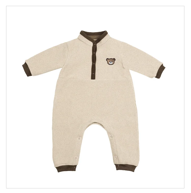Newborn baby jumpsuit for autumn and winter, fleece climbing suit for winter wear, external wearing jumpsuit