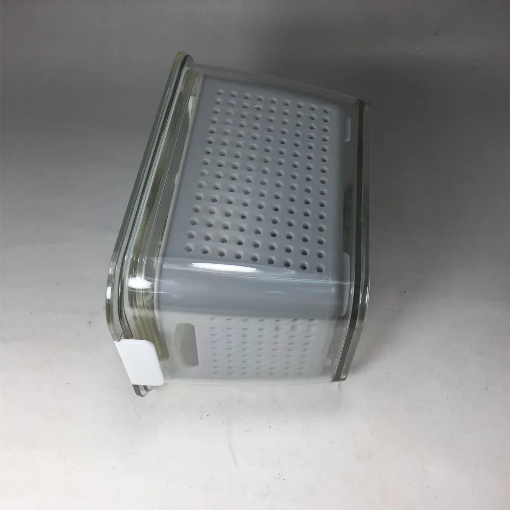 3 Pack Fridge Organizer Keeper with Removable Drain Tray Vegetable Storage Containers Stackable Freezer Bins For Kitchen