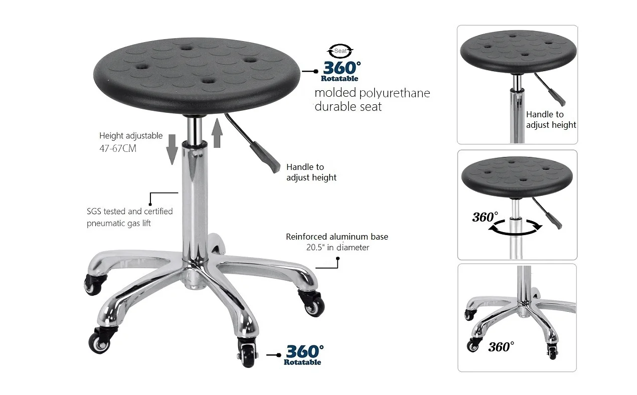Salon Makeup Barbershop Tattoo SPA Hair Nail Beauty Hairdresser Equipment Furniture Barber Chairs Rolling Round Salon Stool