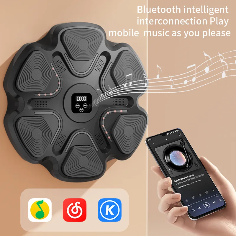 Home Indoor Gym Workout Wall Mounted Smart Bluetooth Boxing Target Music Boxing Machine with Gloves