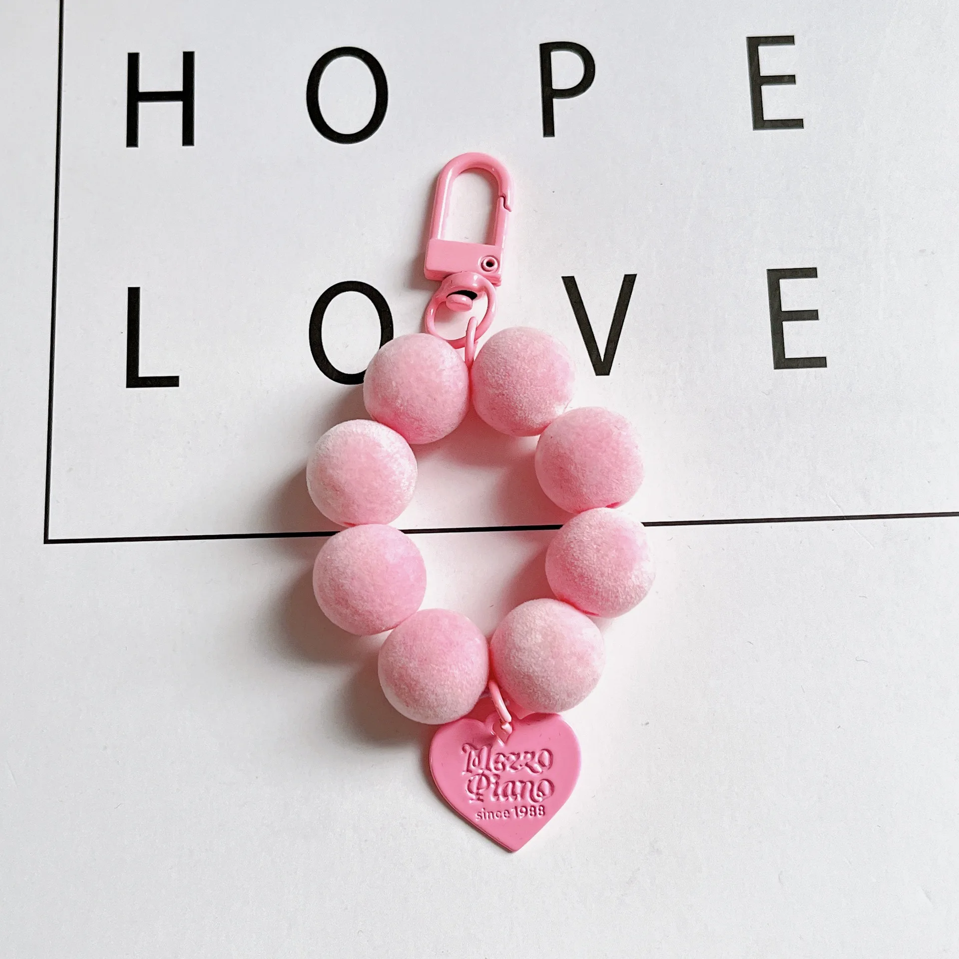 Зимний расшитый бисером короткий чехол для телефона с цепочкой конфетных цветов Чехол наушников висит кольцевой пряжкой в виде сердца