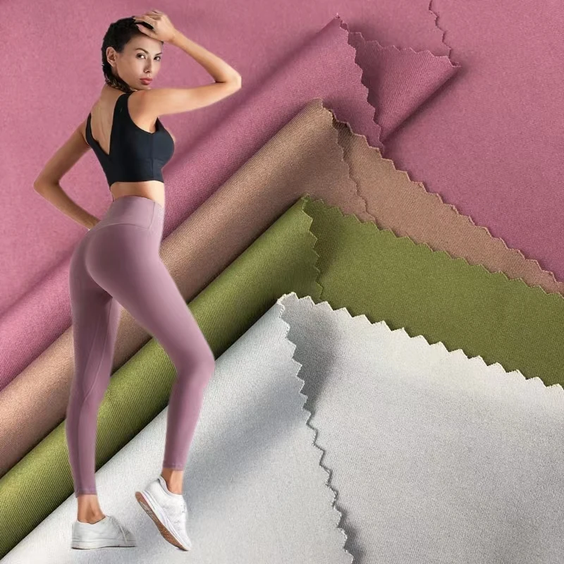wholesale stock 4 way elastic cotton feel sportswear fitness fast drying spandex polyester stretch good wrap yoga pants fabric