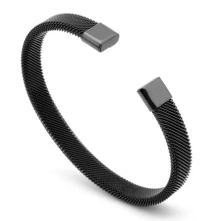 Top Quality Fashion 8MM/10MM Stainless Steel Mesh Cable Metal Bangle Cuff Bracelet For Men and Women