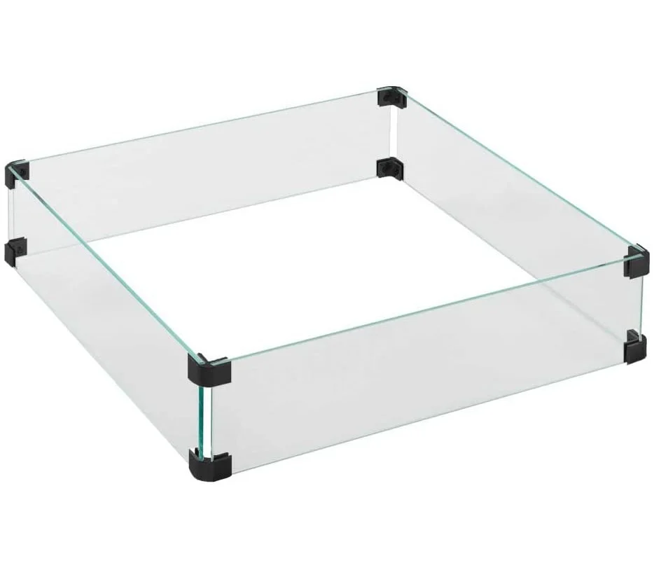 Outdoor Fire Pit  Wind Guard/Shield - Round/Rectangular/Square Tempered Glass
