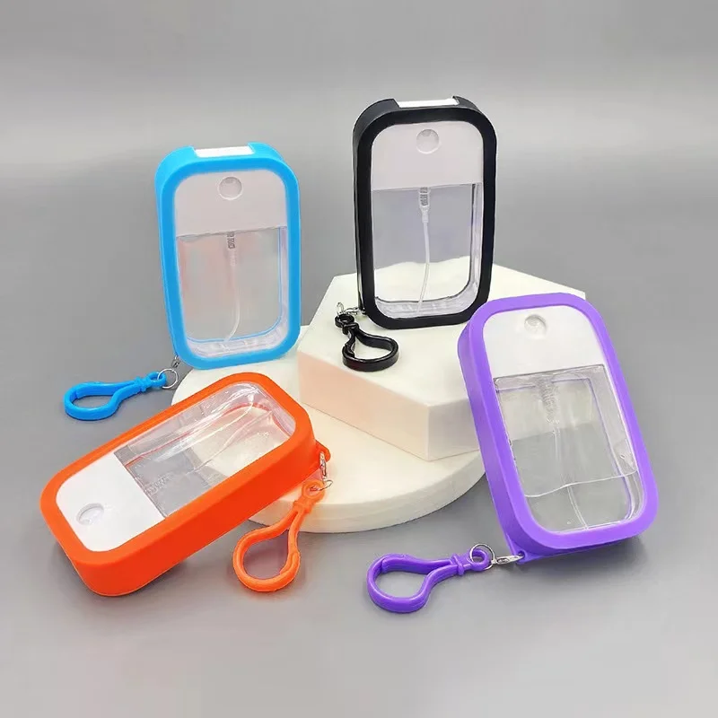 Clear Square Credit Card Spray Bottle 45ml Alcohol Sanitizer Bottle Plastic bottle with keychain